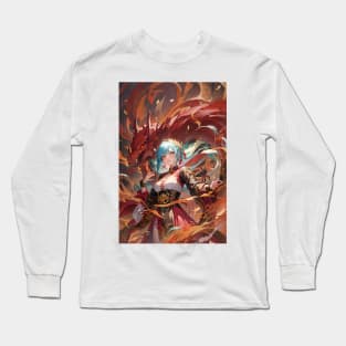 Orochi Splendor: Colorful and Exquisitely Detailed Snake-Dragon Long Sleeve T-Shirt